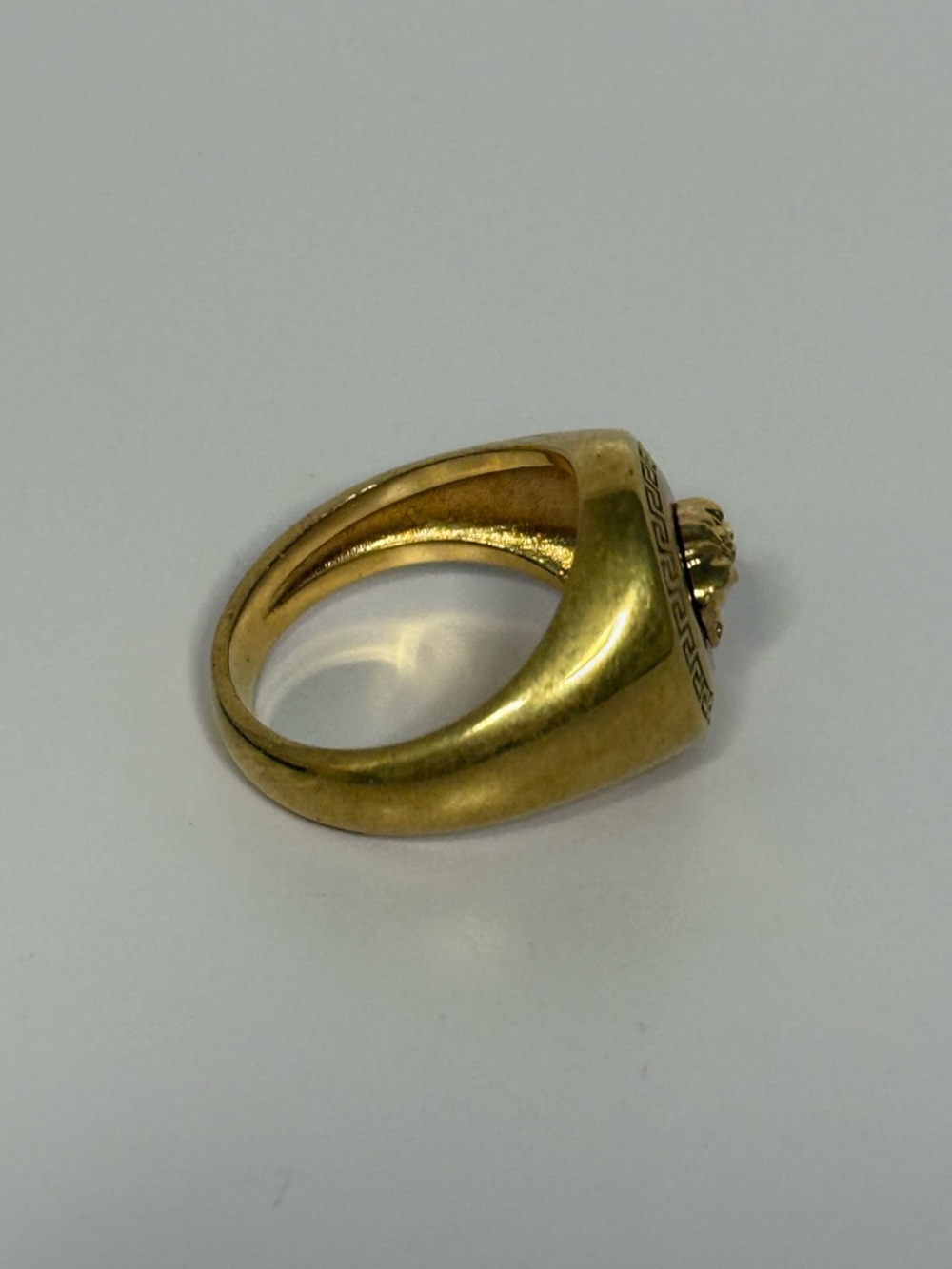 Versace Polished Gold Tone Signet Ring IT 17 (US 8) - Picture 4 of 5